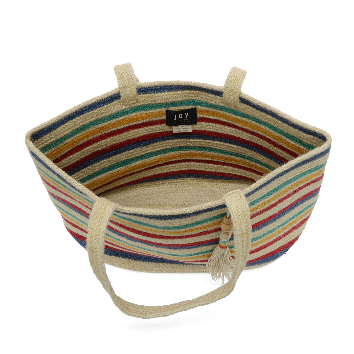Multi stripe Anita Jute Tote - Zinnias Gift Boutique