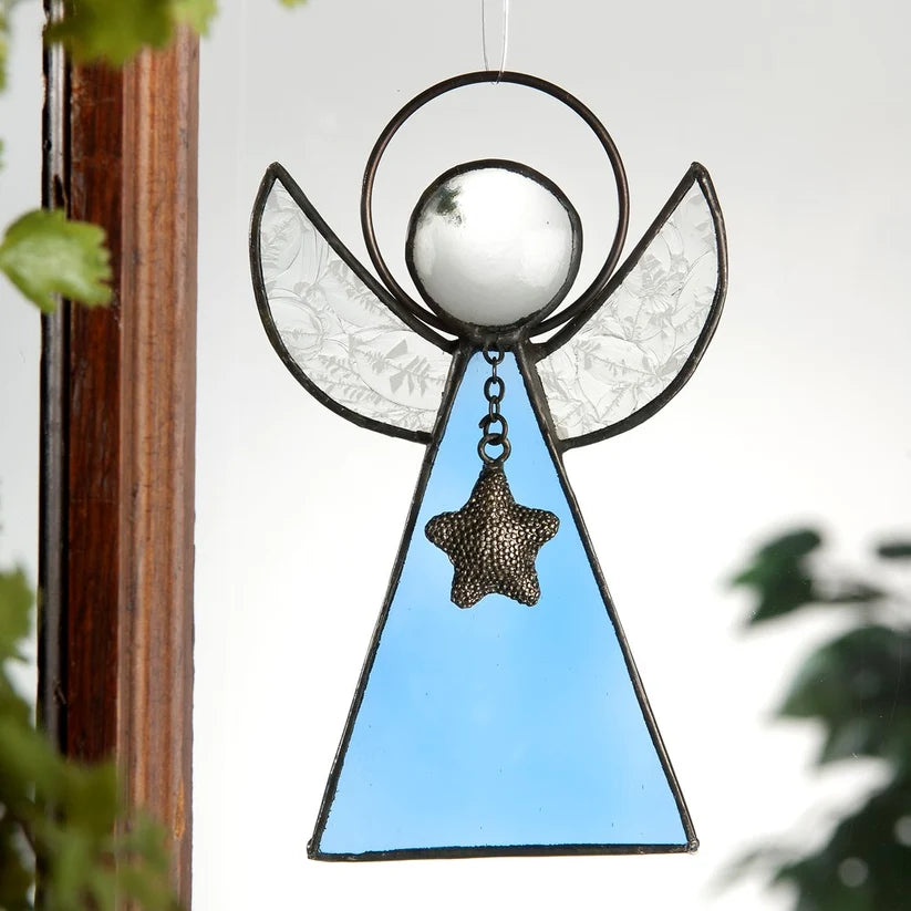 Angel Ornament Stained Glass - Zinnias Gift Boutique