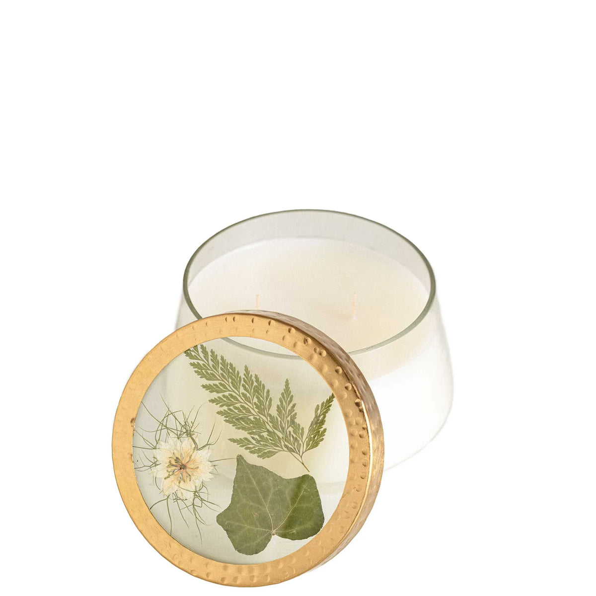 Pressed Flora Glass Candle - Zinnias Gift Boutique