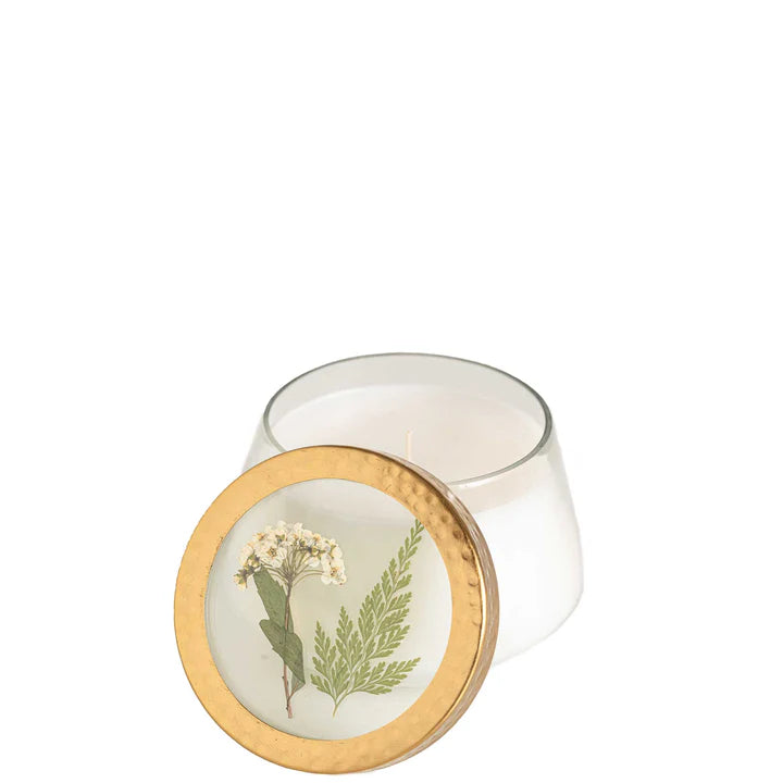 Pressed Flora Glass Candle - Zinnias Gift Boutique
