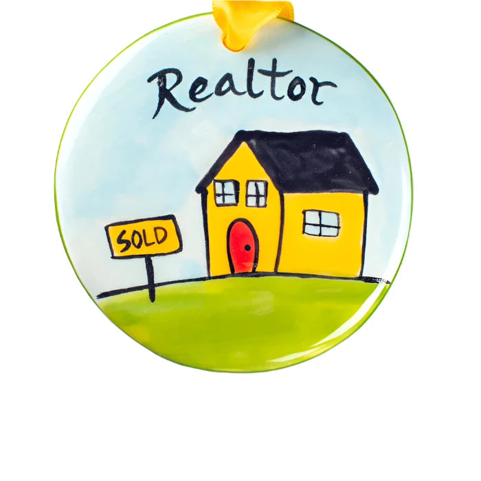 Hand‑Painted Ceramic Ornament - Zinnias Gift Boutique