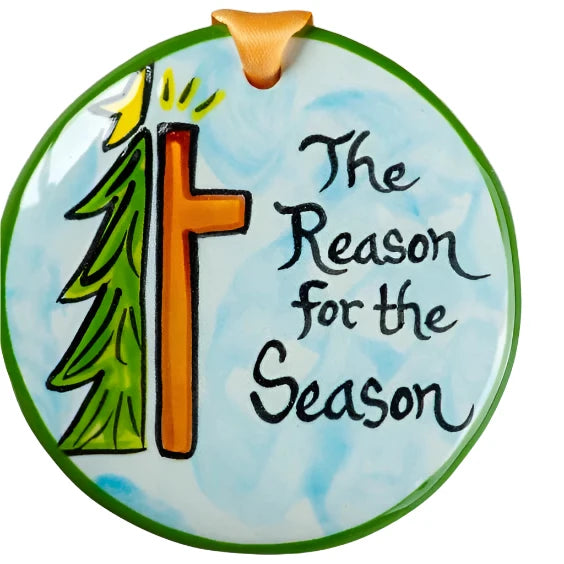 Hand‑Painted Ceramic Ornament - Zinnias Gift Boutique