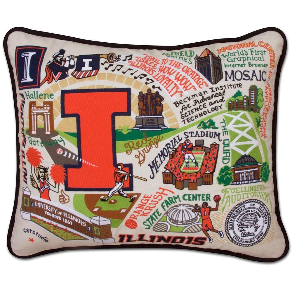 Handcrafted Collegiate Pillow - Zinnias Gift Boutique
