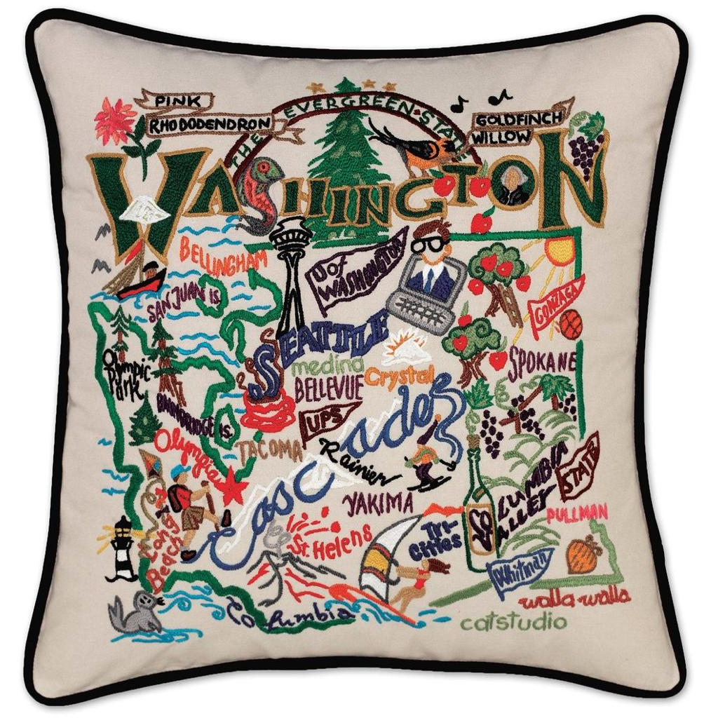 Geography Pillow - Zinnias Gift Boutique