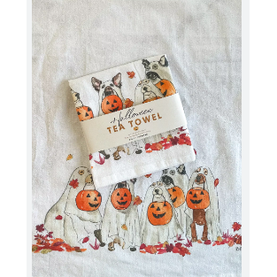 Halloween Ghost Dogs Kitchen Towel - Zinnias Gift Boutique