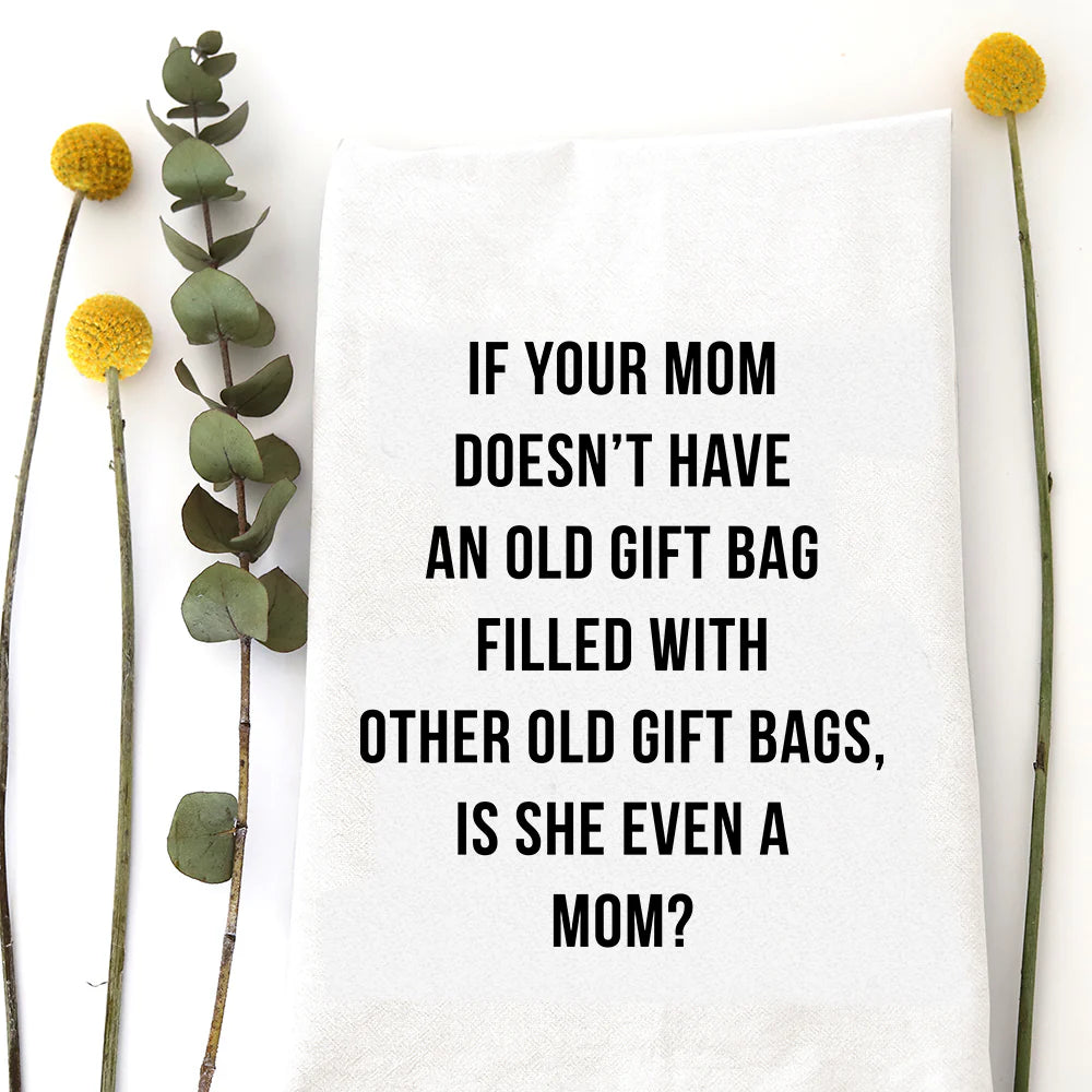 old gift bags tea towel - Zinnias Gift Boutique