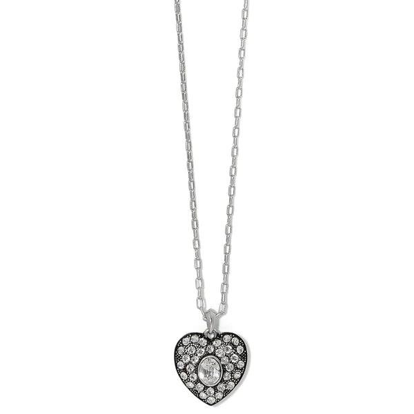 Adela Heart Mini Necklace Clear Crystal - Zinnias Gift Boutique