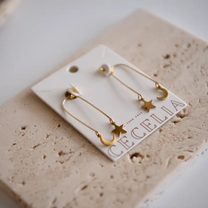 Sun & Moon Drop Earrings - Zinnias Gift Boutique