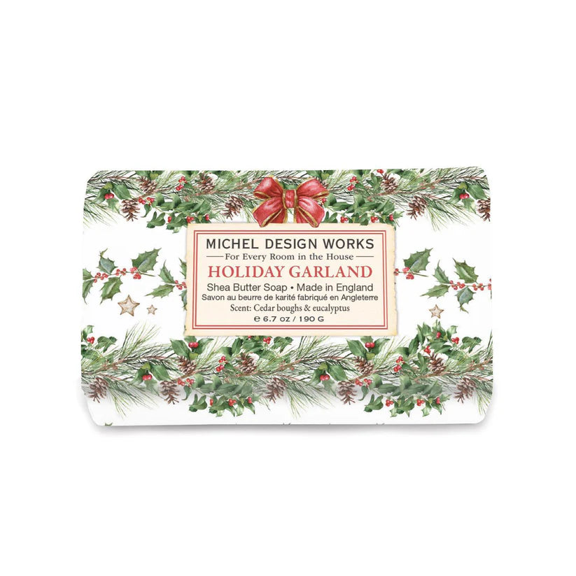 Holiday Garland Large Bath Soap Bar - Zinnias Gift Boutique