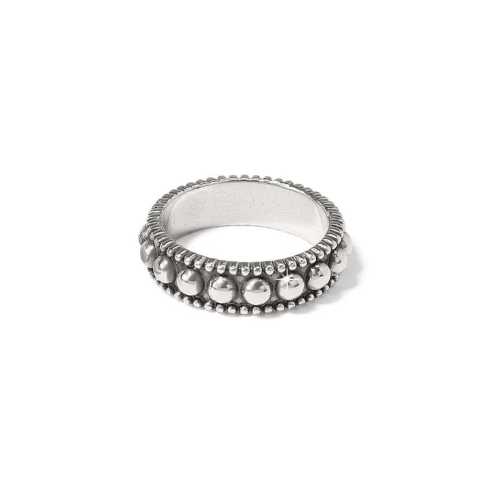 Brighton Pretty Tough Gem Amethyst ring featuring a large purple amethyst gemstone set in a silver band.