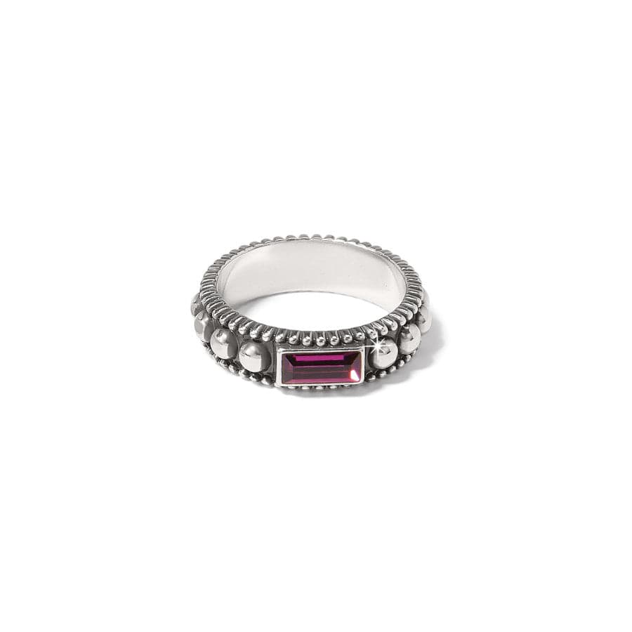 Brighton Pretty Tough Gem Amethyst Ring featuring a purple gemstone and silver band design.