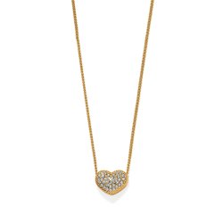 Brighton Illumina Celeste Heart Petite Necklace in gold with a delicate heart pendant, stylish jewelry for women.