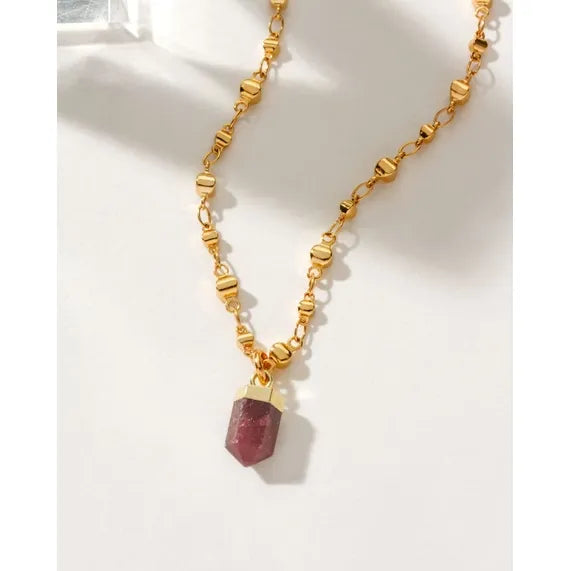 Straight To the Point Necklace - Ruby - Zinnias Gift Boutique