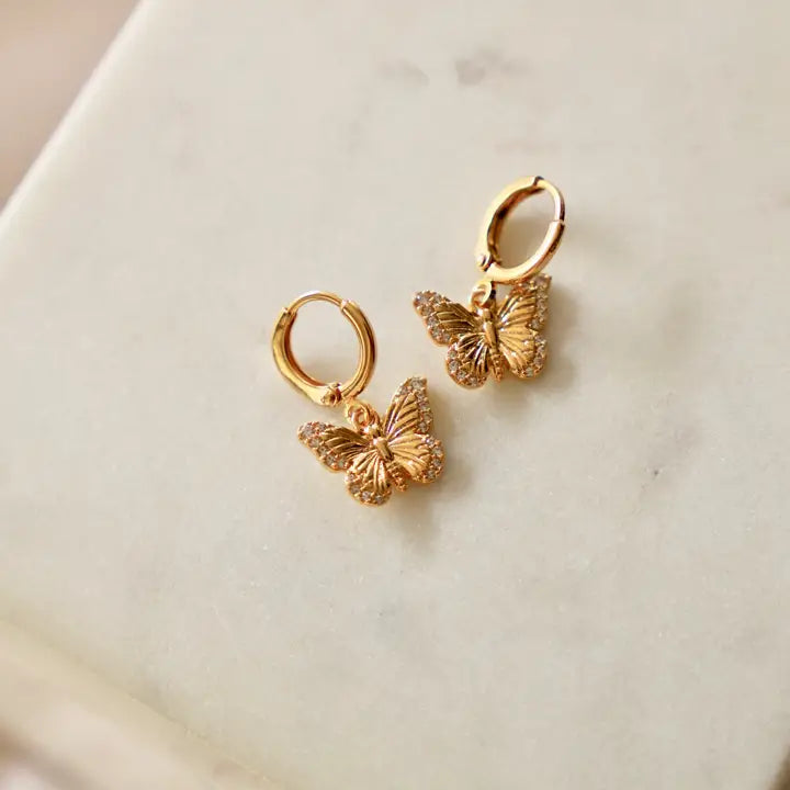 Butterfly Huggie Hoop Earring - Zinnias Gift Boutique