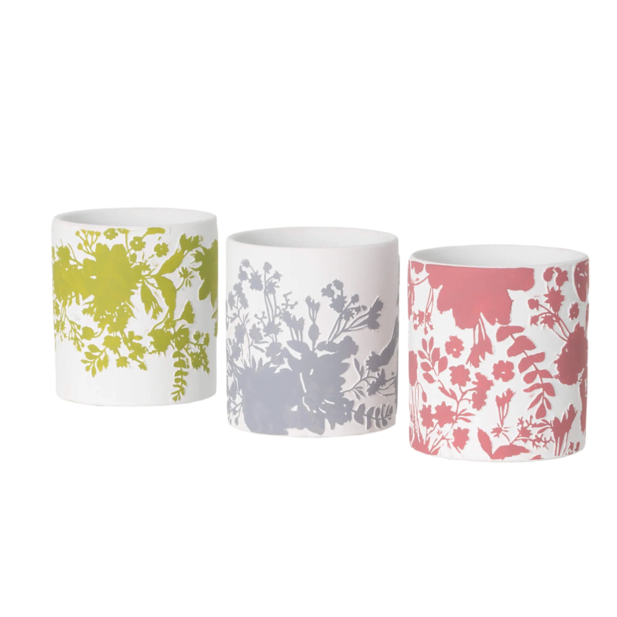 Floral Embossed Print Container/Planter - Zinnias Gift Boutique