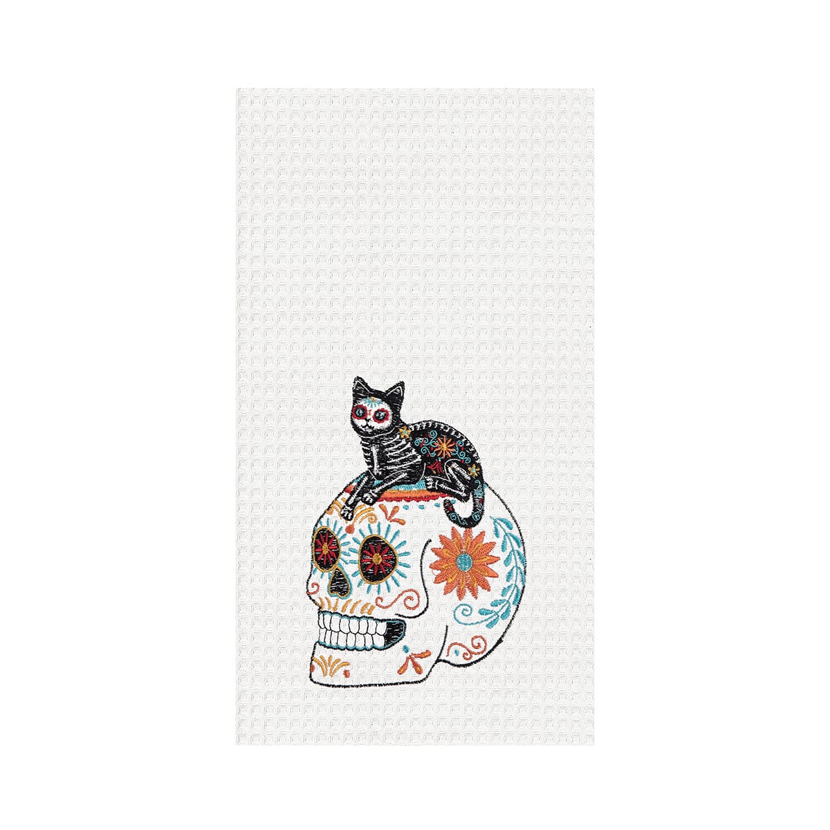 Feline Sugar Skull Towel - Zinnias Gift Boutique