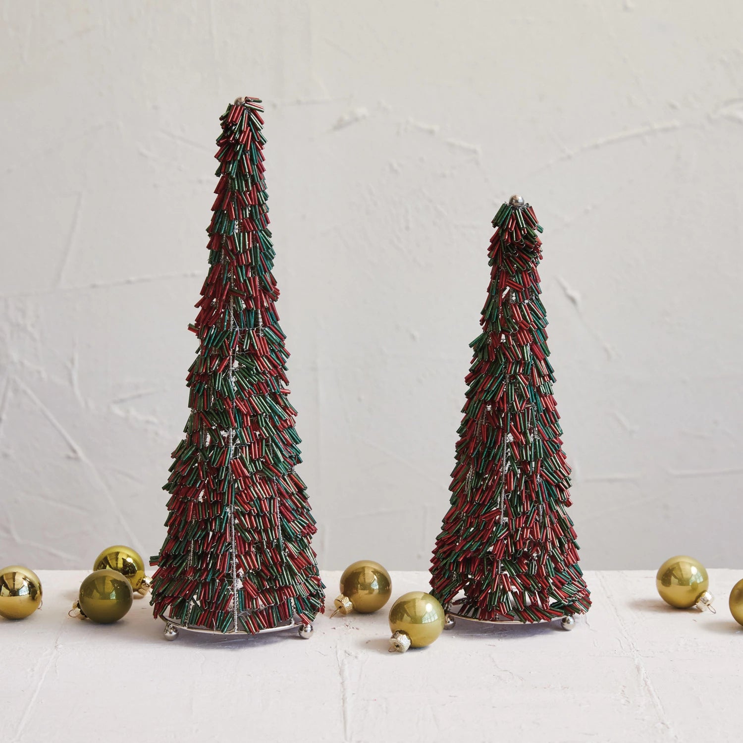 Metal & Glass Beaded Tree 13"H - Zinnias Gift Boutique