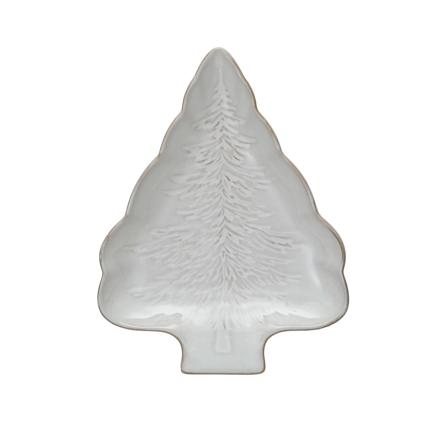 Tree Shaped Plate w/ Tree Design - Zinnias Gift Boutique