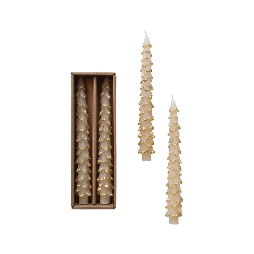 Unscented Tree Shaped Taper Candles - Zinnias Gift Boutique