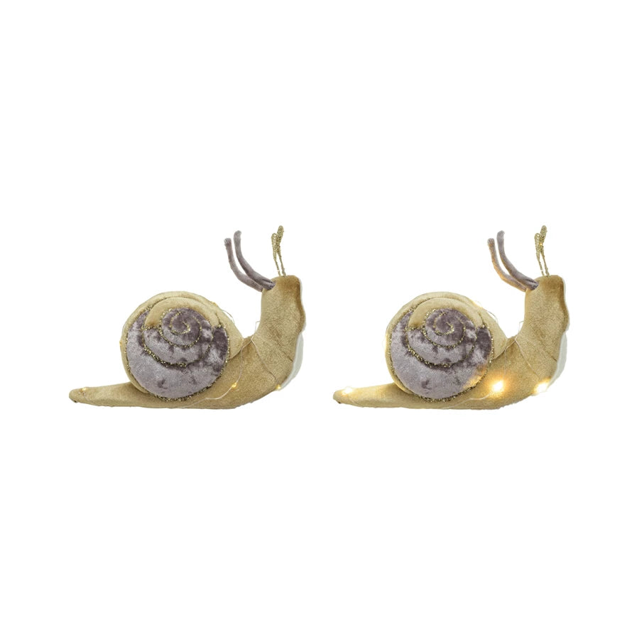 Fabric Snail w/ LED Lights - Zinnias Gift Boutique