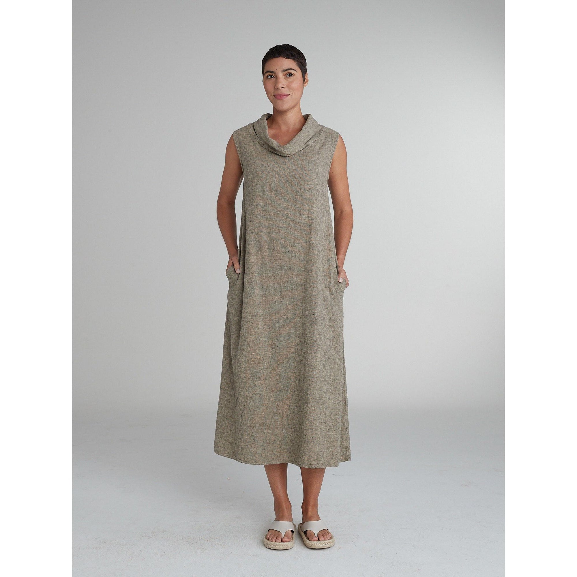 Cowl Neck Maxi Dress - Cashew - Zinnias Gift Boutique