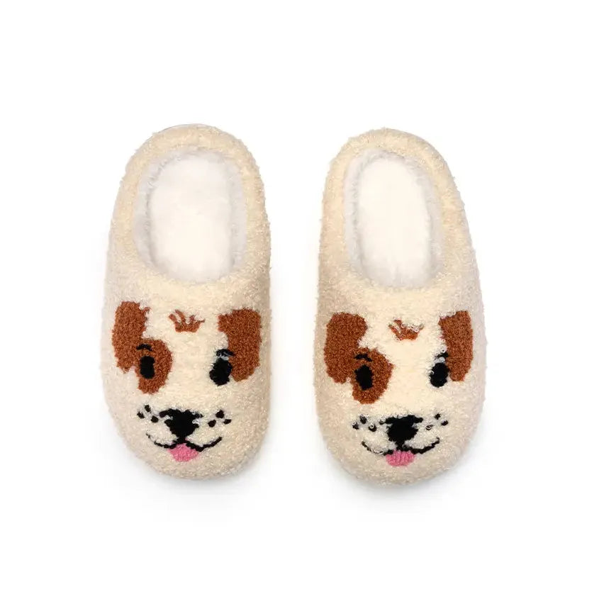 Indoor / Outdoor Slippers - Kids - Puppy Dog Faces - Zinnias Gift Boutique