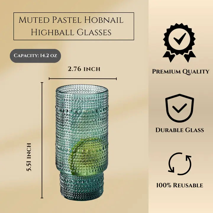 Hobnail Highball Glasses - Zinnias Gift Boutique