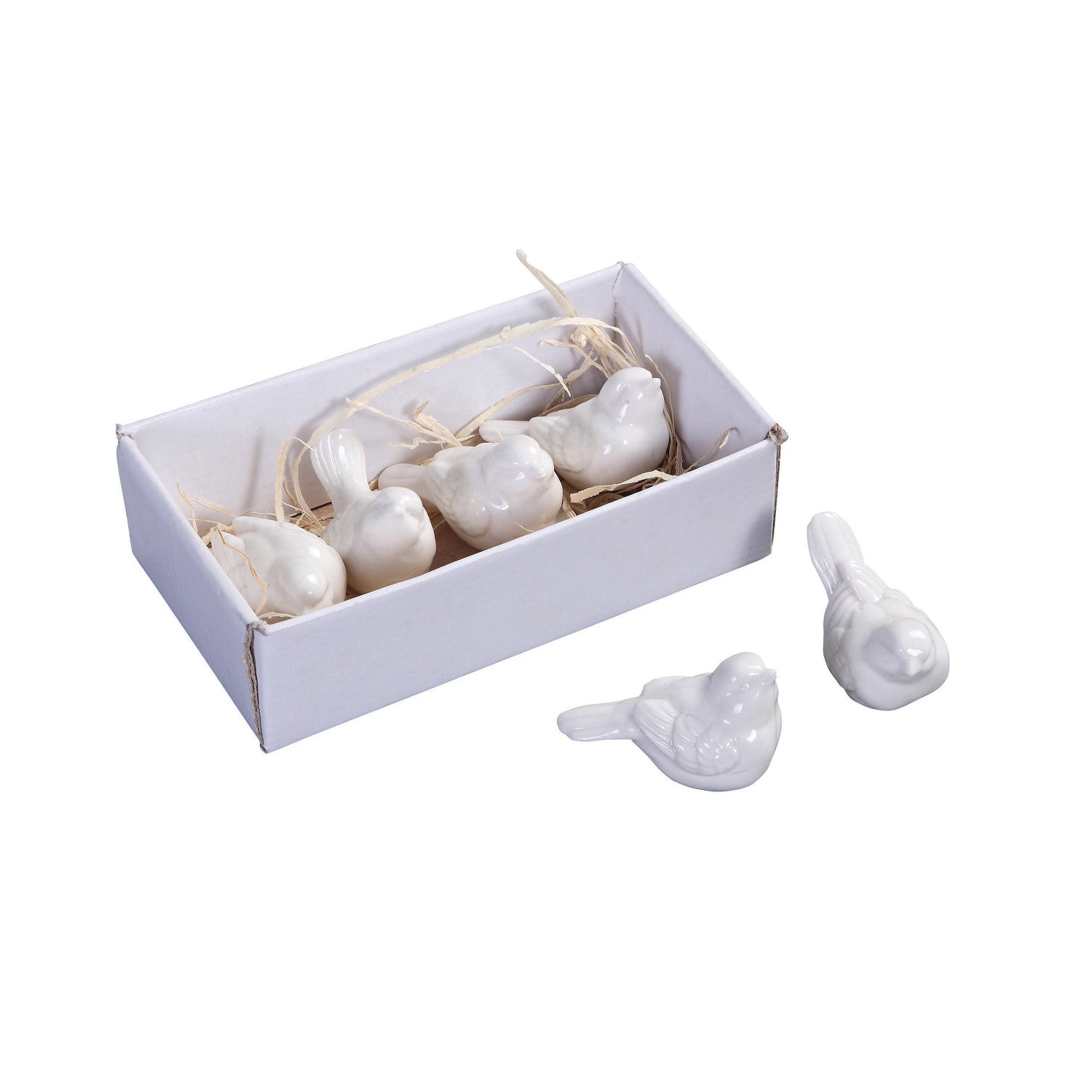 Ceramic Birds, Boxed Set of 6 - Zinnias Gift Boutique