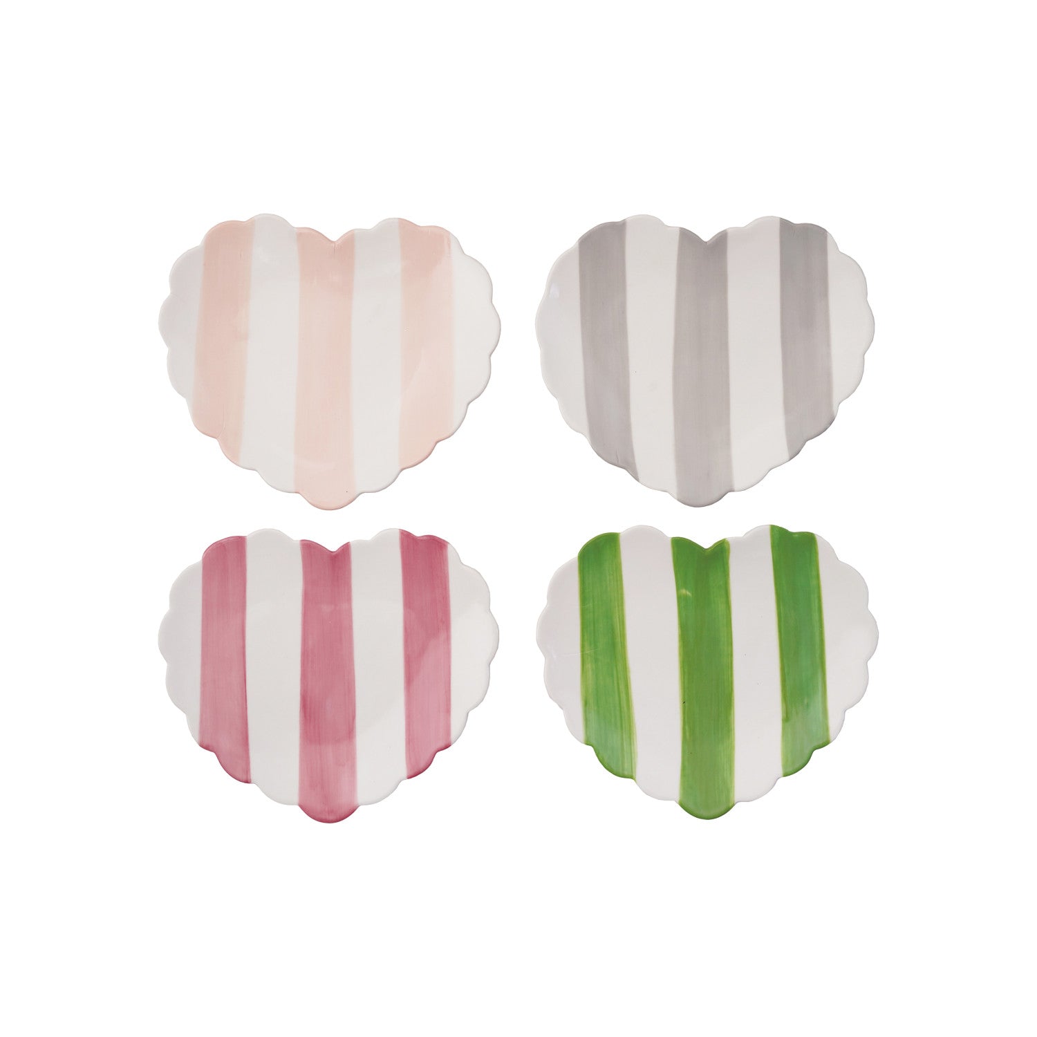 Hand-Painted Striped Heart Dish - Zinnias Gift Boutique