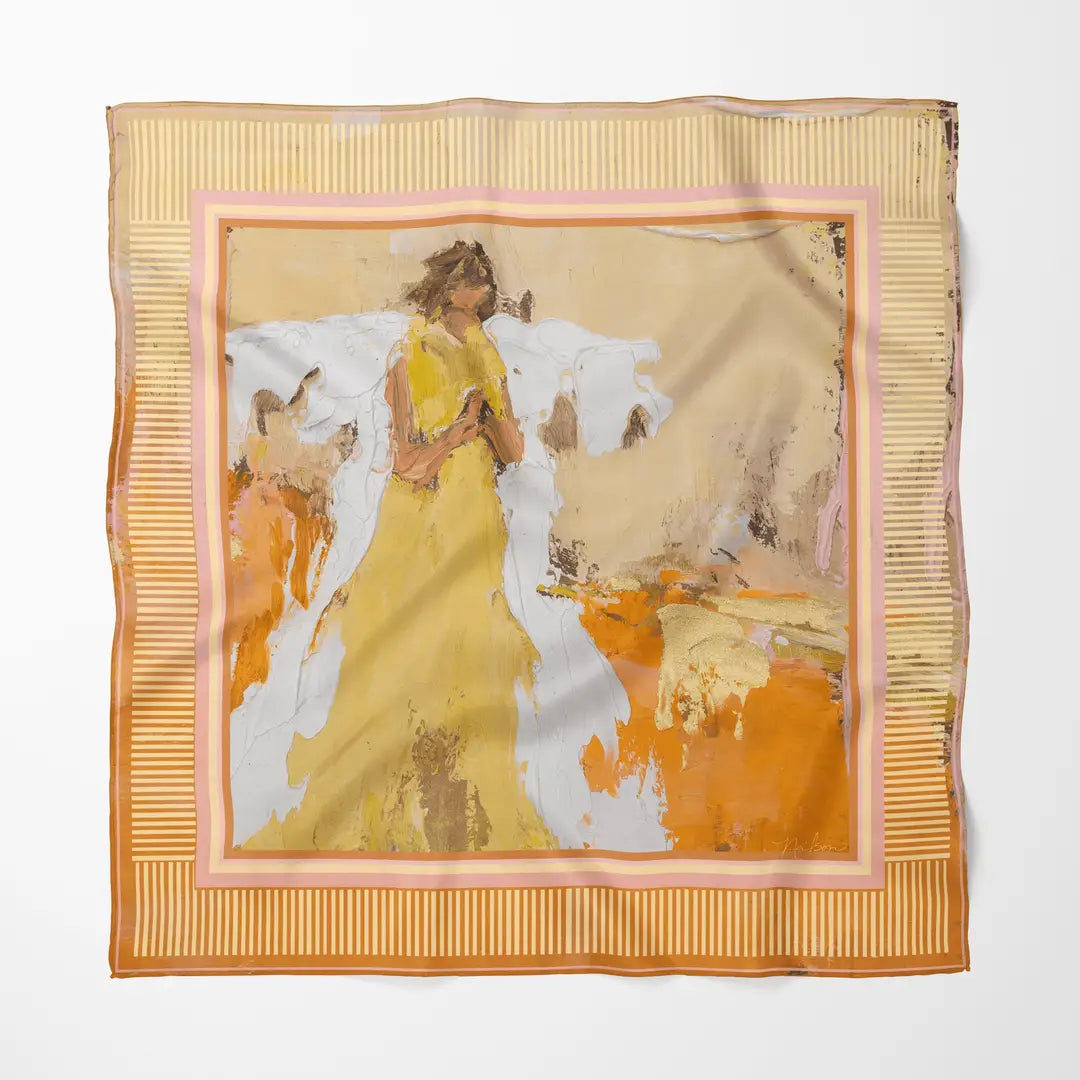 Silk Watercolor Scarf Boxed - Zinnias Gift Boutique