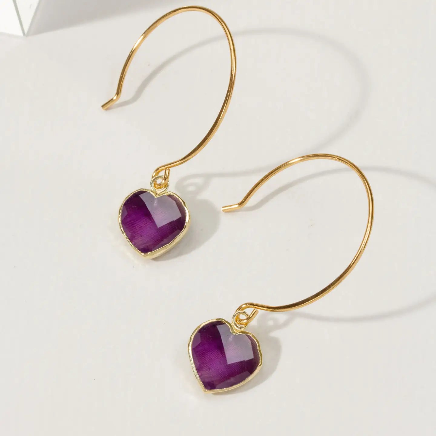 Conversation Heart Ear Wire - Strawberry Quartz - Zinnias Gift Boutique