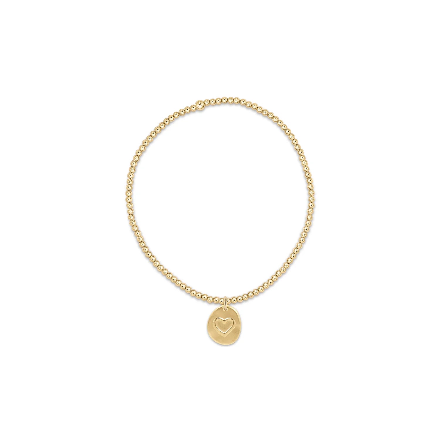 gold 2mm bead bracelet - inspire love small gold charm - Zinnias Gift Boutique