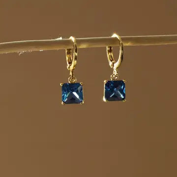 Square Birthstone Huggies - Zinnias Gift Boutique