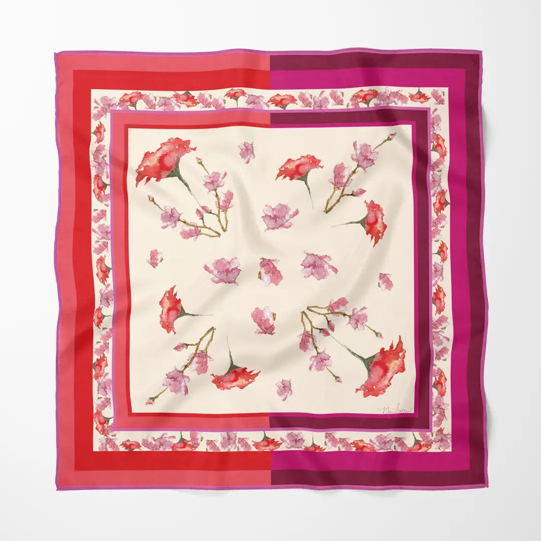 Silk Watercolor Scarf Boxed - Zinnias Gift Boutique