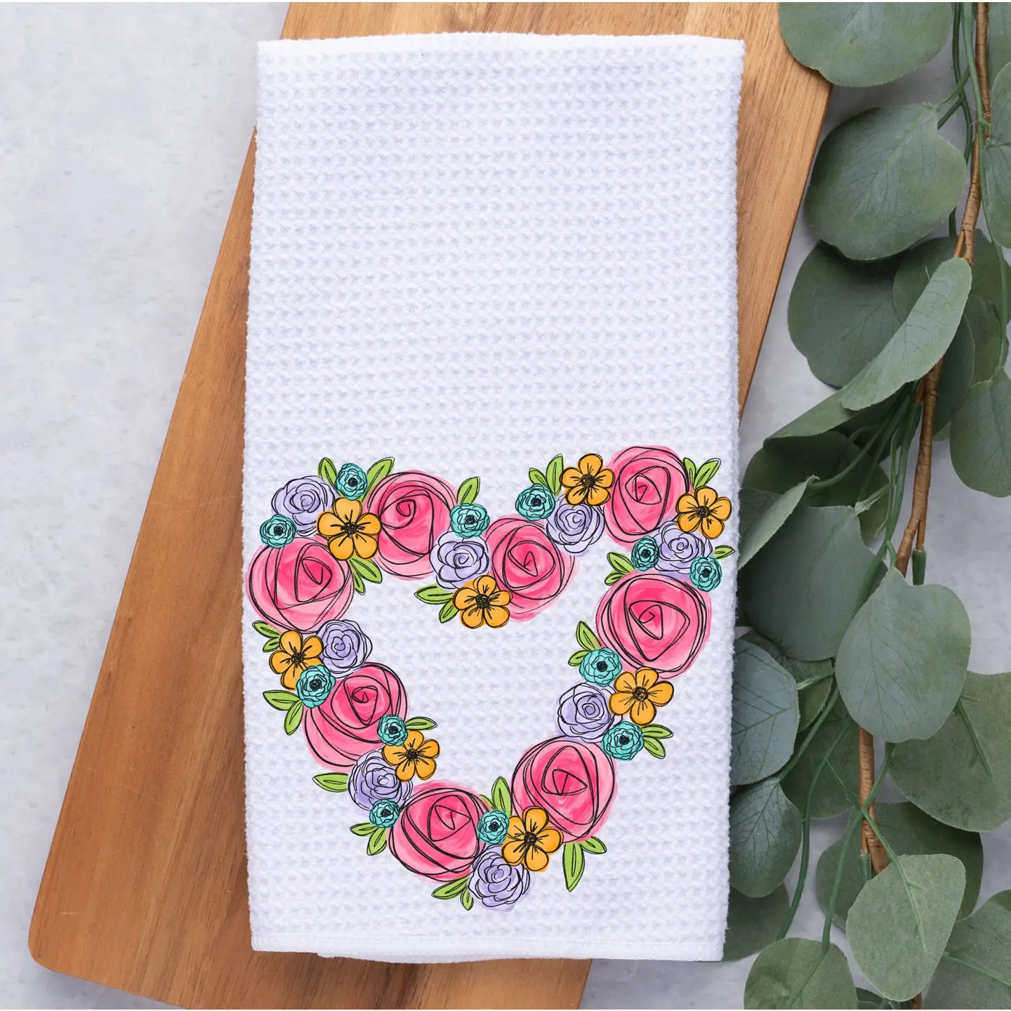 Microfiber Tea Towel Hearts - Zinnias Gift Boutique