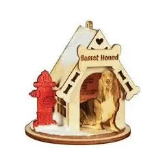 Basset hound Cottage House Ornament USA Made - Zinnias Gift Boutique