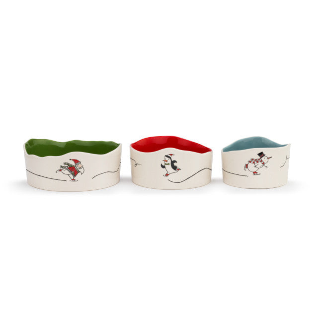 Trio Serving Bowls Snowman Penguin Santa - Zinnias Gift Boutique