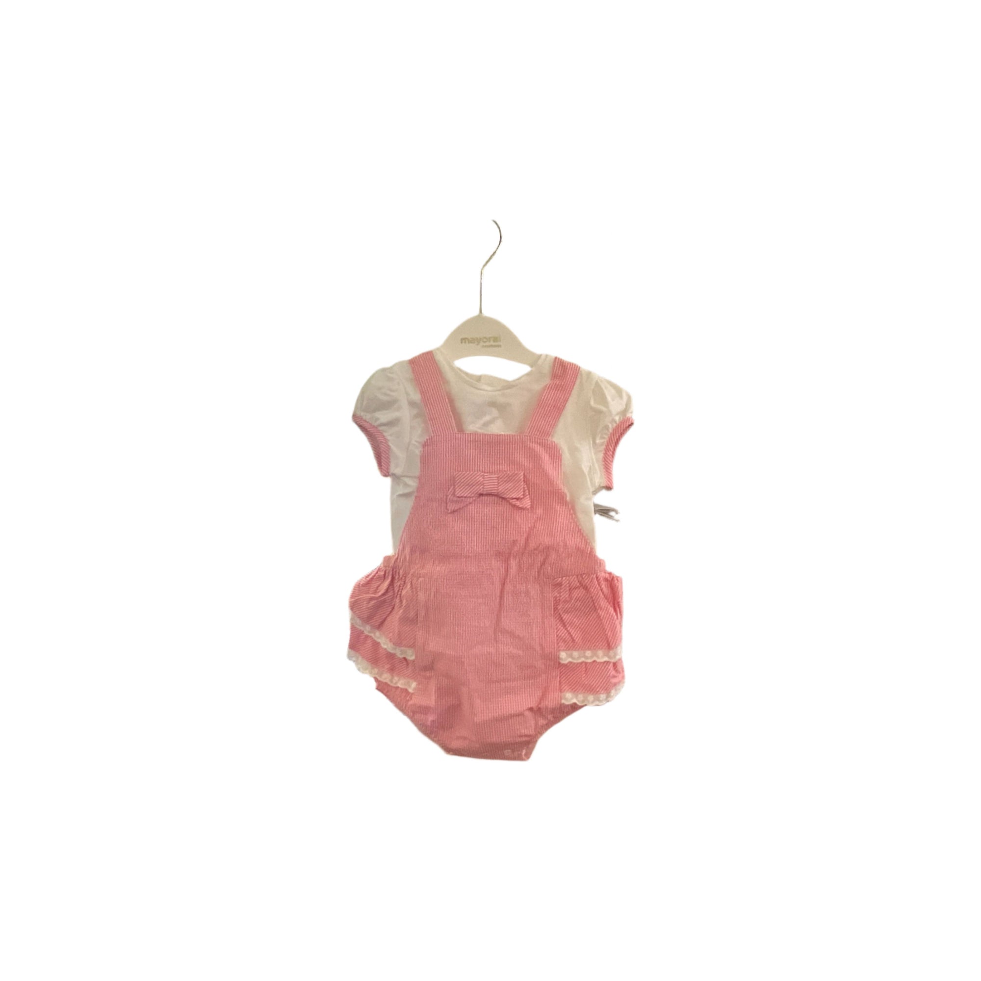 romper pink seersuckers - Zinnias Gift Boutique