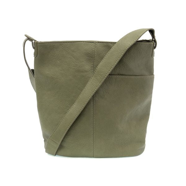 Bindi Front Slip Pocket Bucket Crossbody Bag - Zinnias Gift Boutique