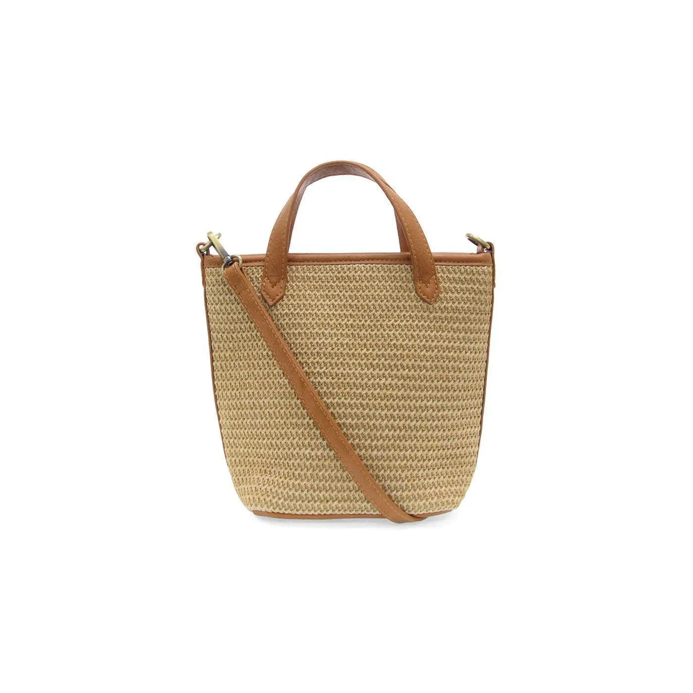Natural Straw Mini Bucket Crossbody