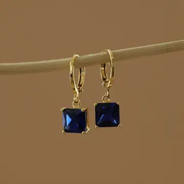 Square Birthstone Huggies - Zinnias Gift Boutique