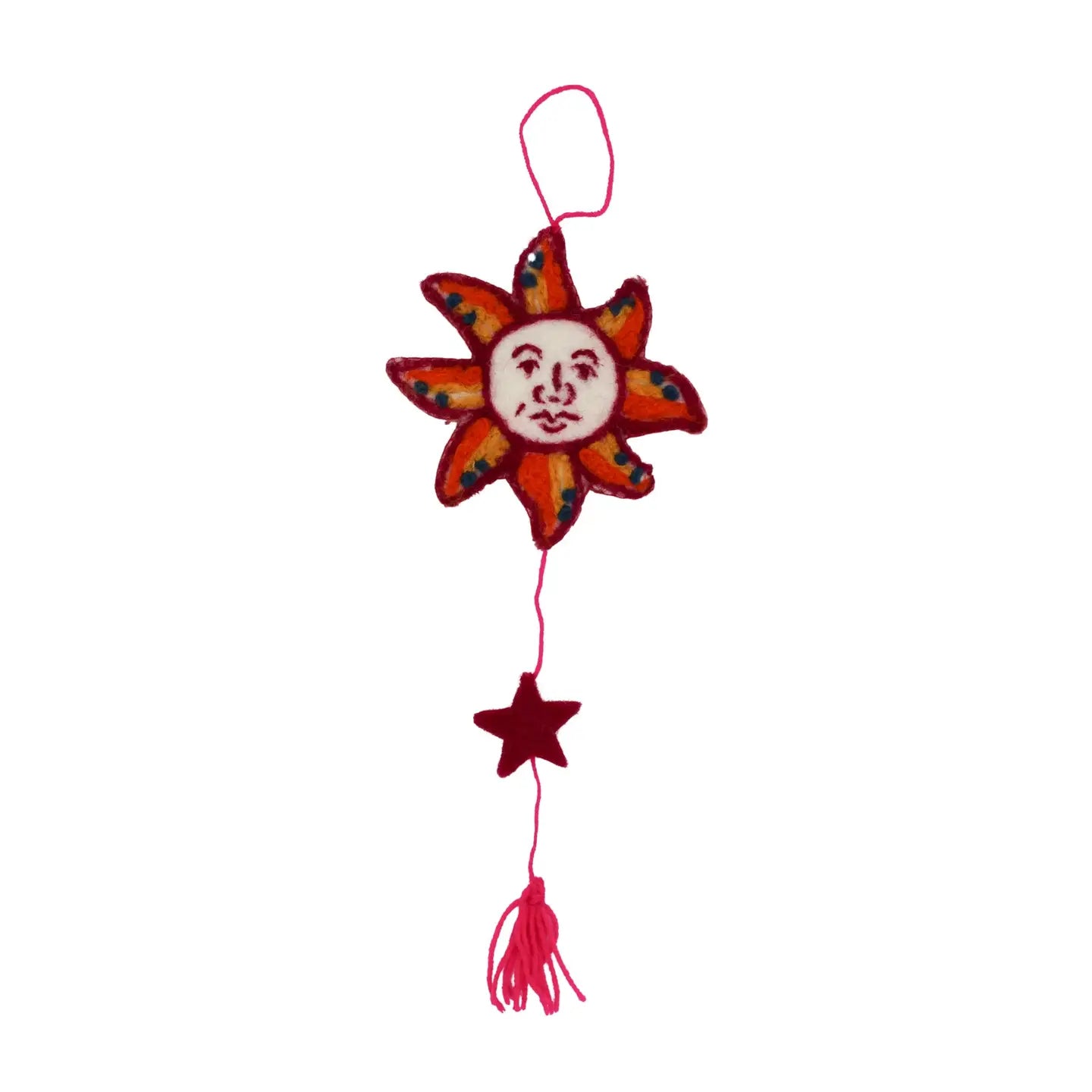 Celestial sun Felt Charm Pure Wool Home Ornament - Zinnias Gift Boutique