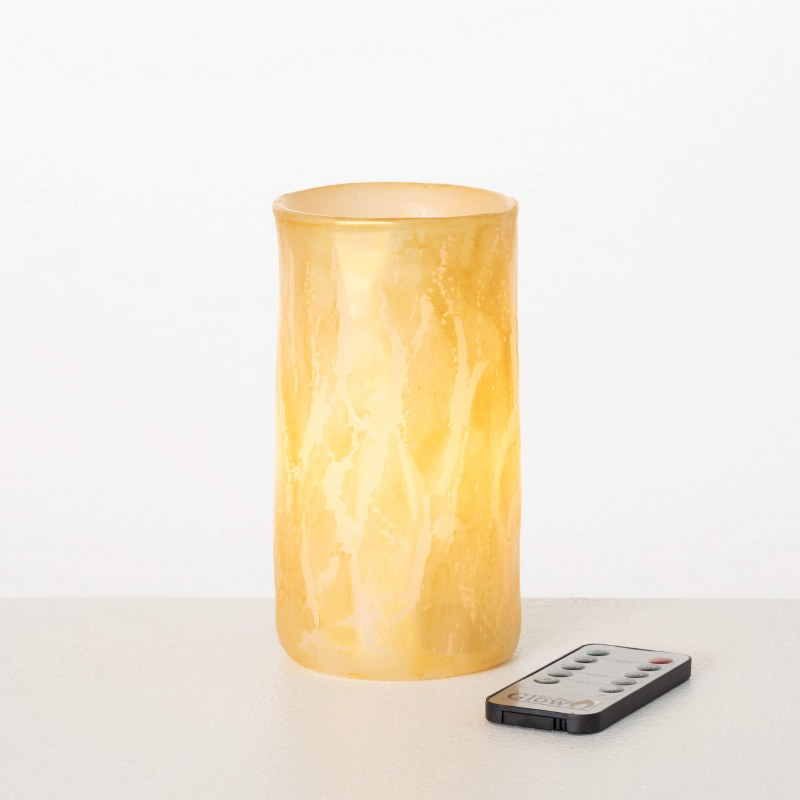 Gold Leaf Flameless Candle - Zinnias Gift Boutique