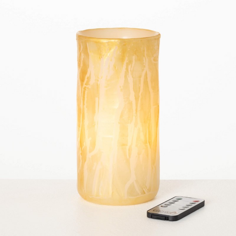 Gold Leaf Flameless Candle - Zinnias Gift Boutique