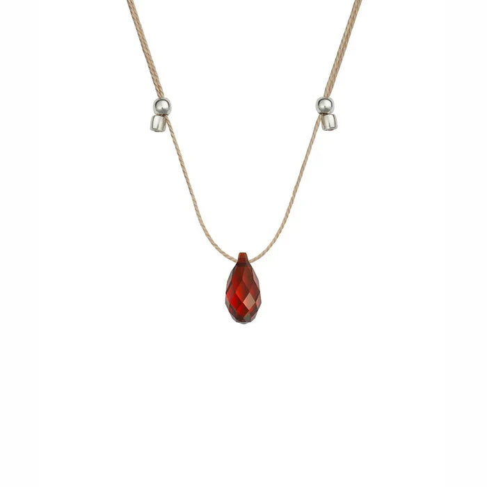 Smoked Amber Silk Slider Necklace - Zinnias Gift Boutique