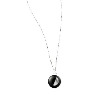 Silver Moonglow Classic Pendant Necklace featuring a round, glowing moonstone pendant on a sleek chain.