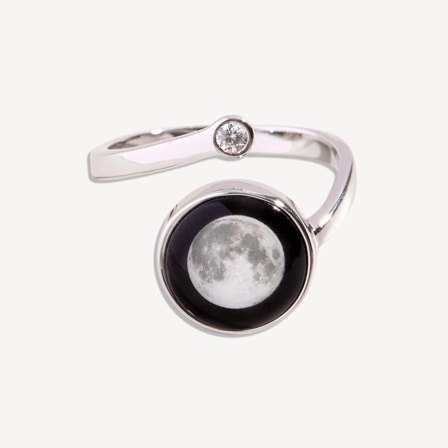 Cosmic Spiral Ring In Rhodium - Zinnias Gift Boutique