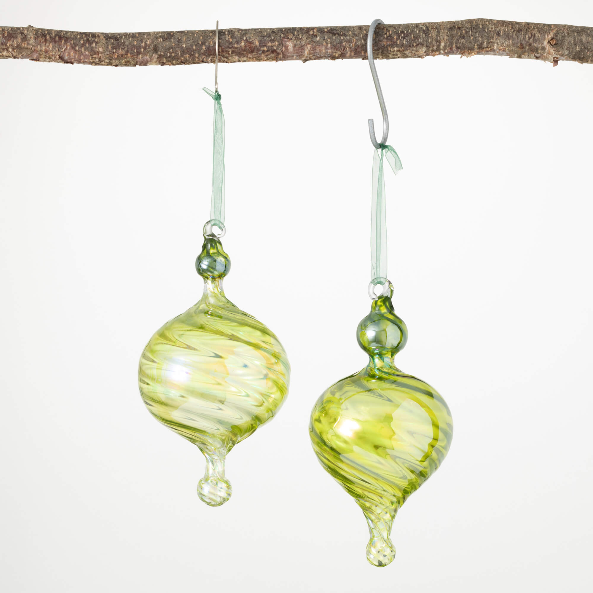 Emerald Drop Orn Handblown - Zinnias Gift Boutique