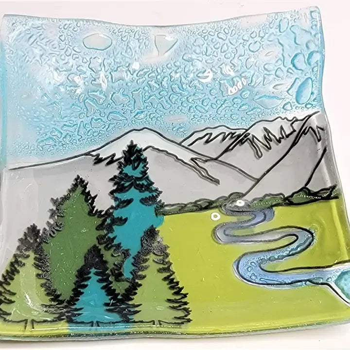 Fused glass trinket dish - Zinnias Gift Boutique