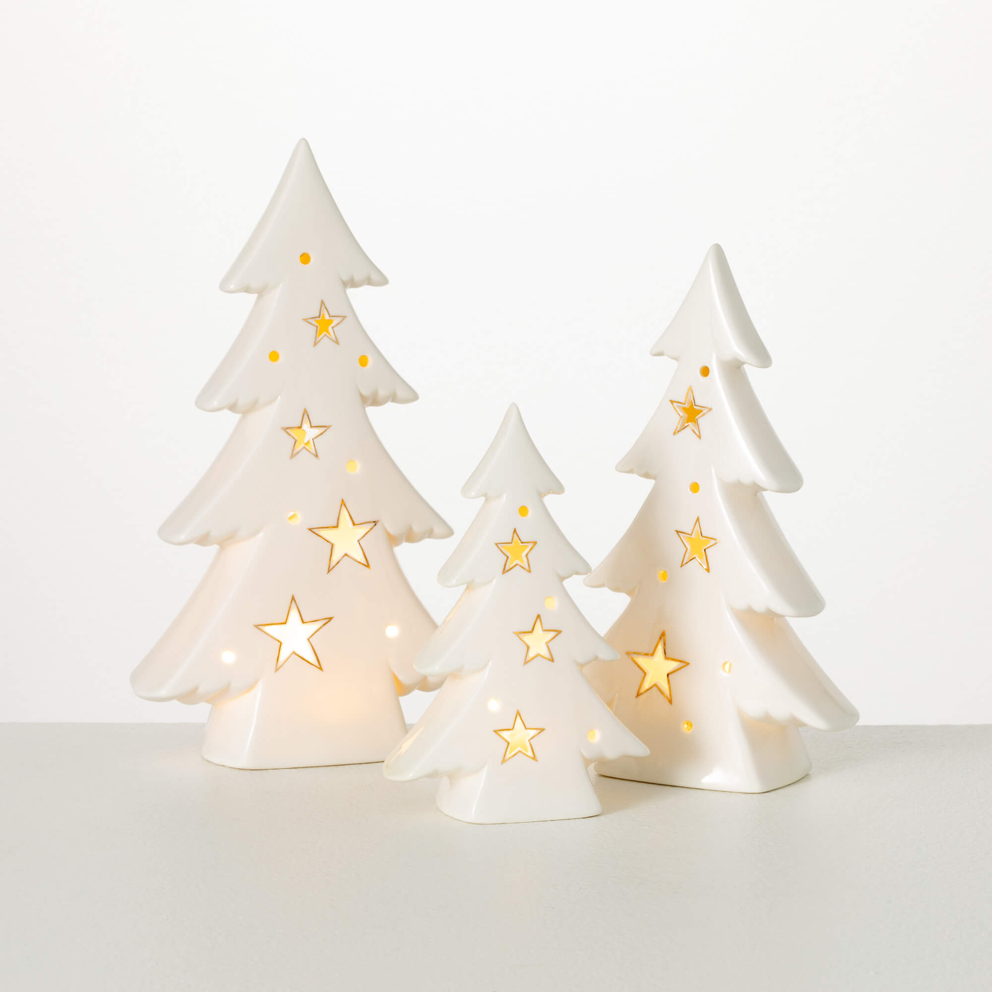 LED Porcelain Star Fir Tree - Zinnias Gift Boutique